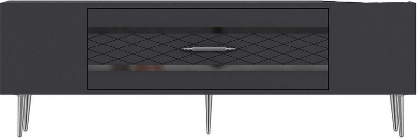 Anira TV-benk 150 cm - Antrasitt/Sølv