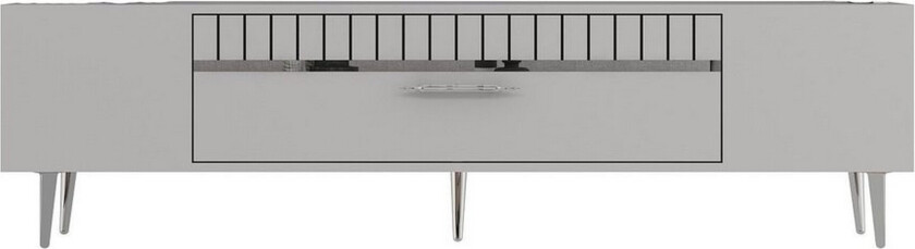 Anira TV-benk 150 cm - Hvit/Sølv