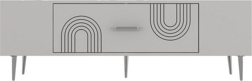 Drova TV-benk 150 cm - Hvit/Sølv