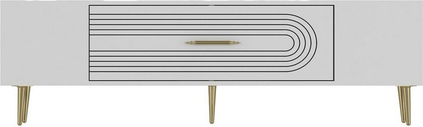 Drova TV-benk 150 cm - Hvit/Gull