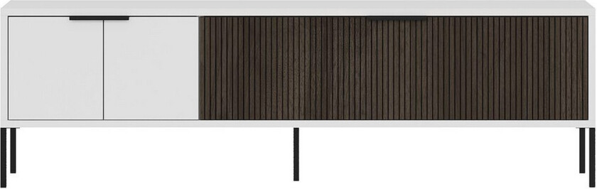 Hew TV-benk 150 cm - Hvit/Valnøtt