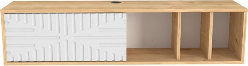 Saller TV-benk 140 cm - Eik/Hvit