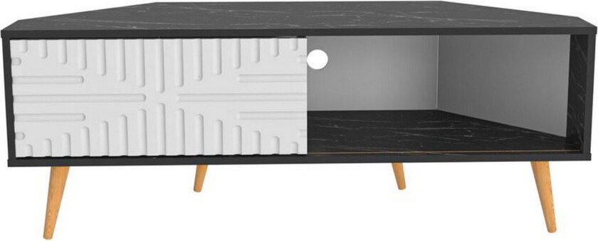 Abbas TV-benk 140 cm - Sort/Hvit