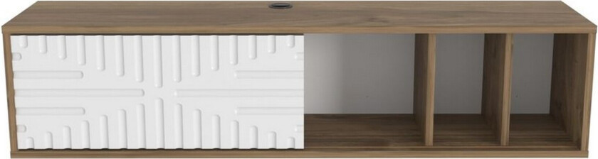 Saller TV-benk 140 cm - Valnøtt/Hvit