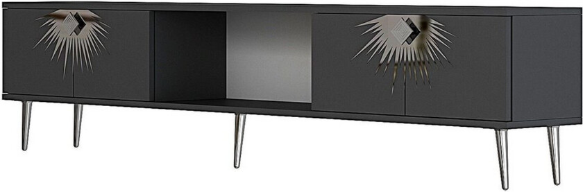 Tari TV-benk 150 cm - Antrasitt/Sølv