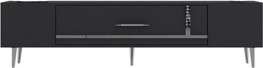 Aldor TV-benk 150 cm - Antrasitt/Sølv