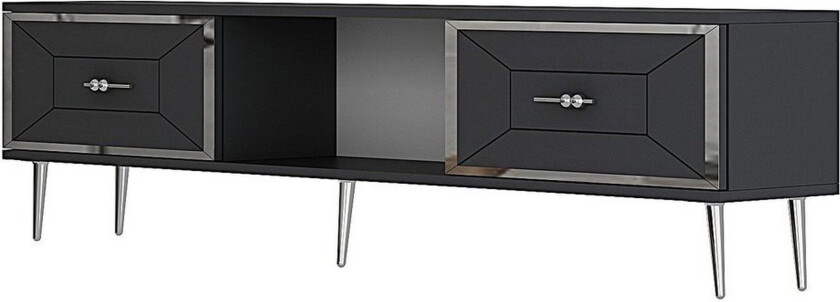Virdel TV-benk 150 cm - Antrasitt/Sølv