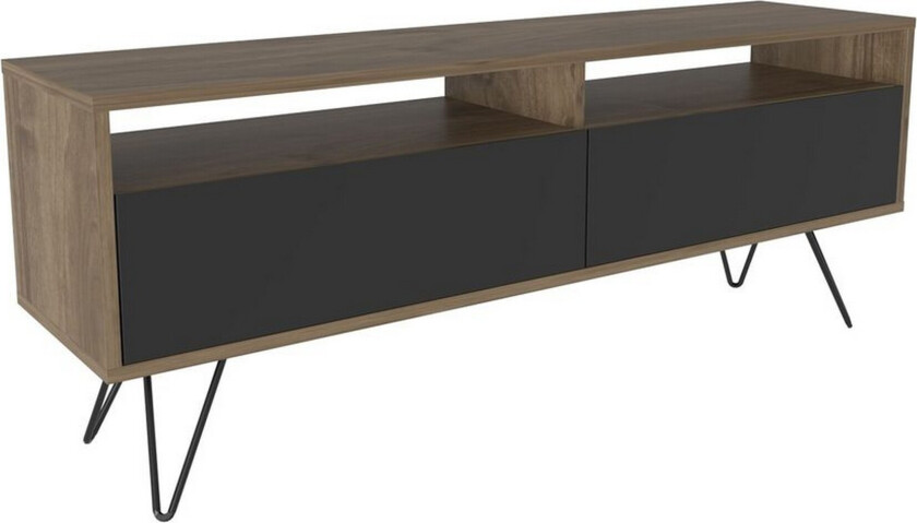 Anvor TV-benk 140 cm - Valnøtt/Sort