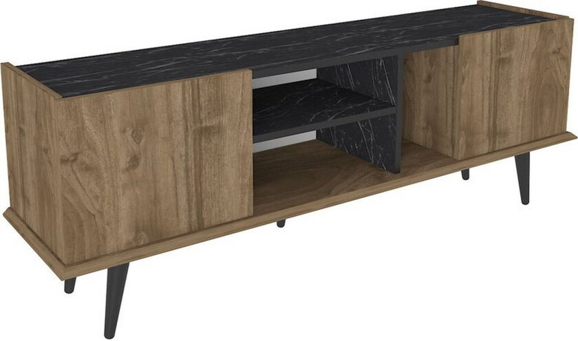 Corvo TV-benk 154,4 cm - Valnøtt/Sort