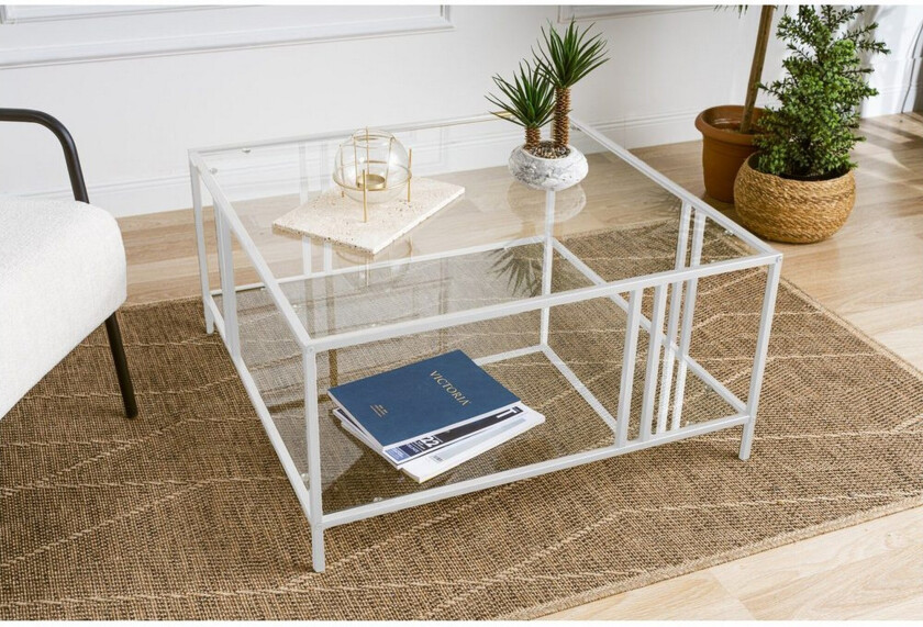 Ezer Stuebord 80 cm - Hvit/Gjennomsiktig