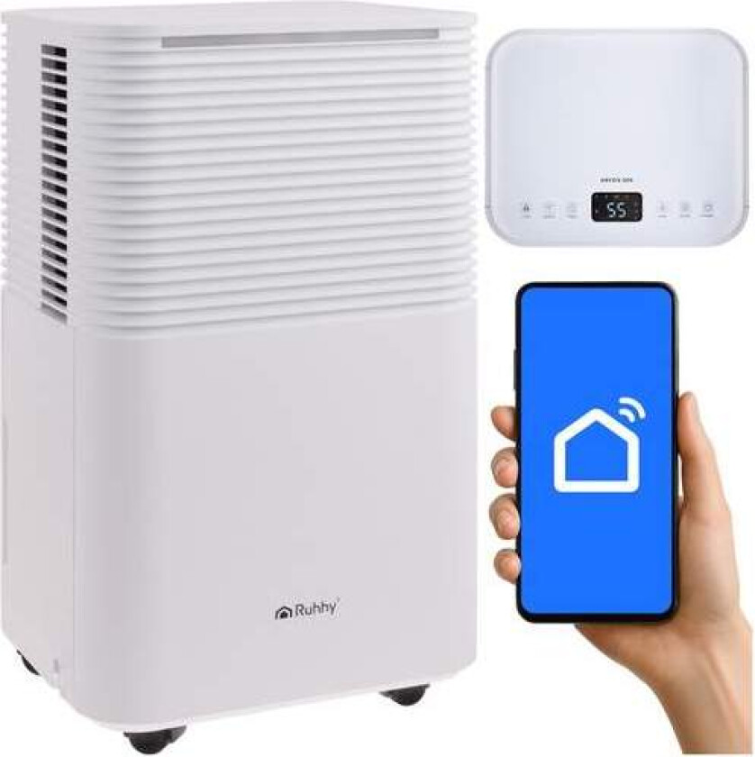 Avfukter, 12 l/dag, Wi-Fi, Stille, Automatisk tining