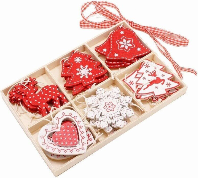 Blandet Juletrepynt, 24-pakk