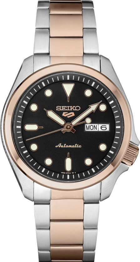 Seiko 5 Sports Automatic SRPE58K1 - Automatisk - Rosegull Sølv - Herreklokker - Rustfritt stål - ledd m/pin - Mineral