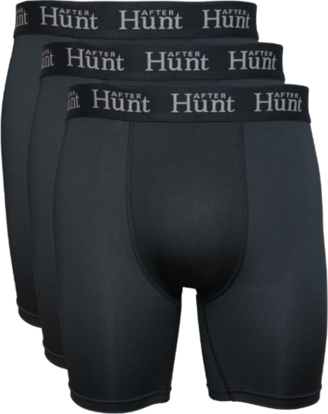 Mens Boxer Underwear Long 2-pack Black