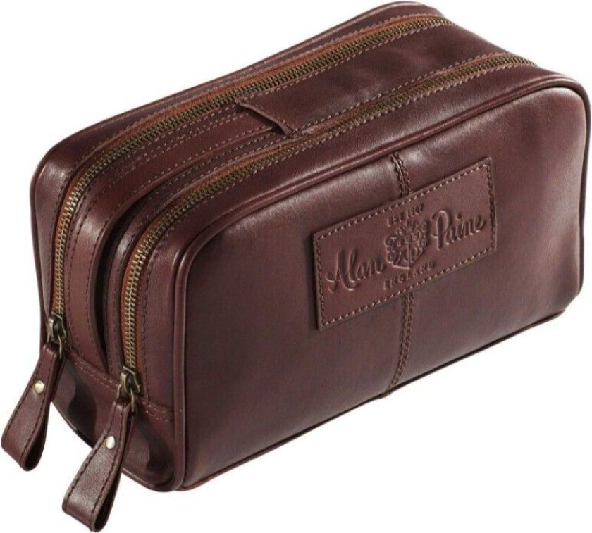 Leather Wash Bag Brown