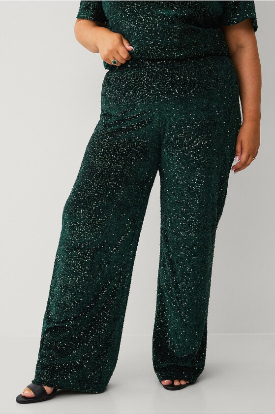 Paljettbukse - Grønn