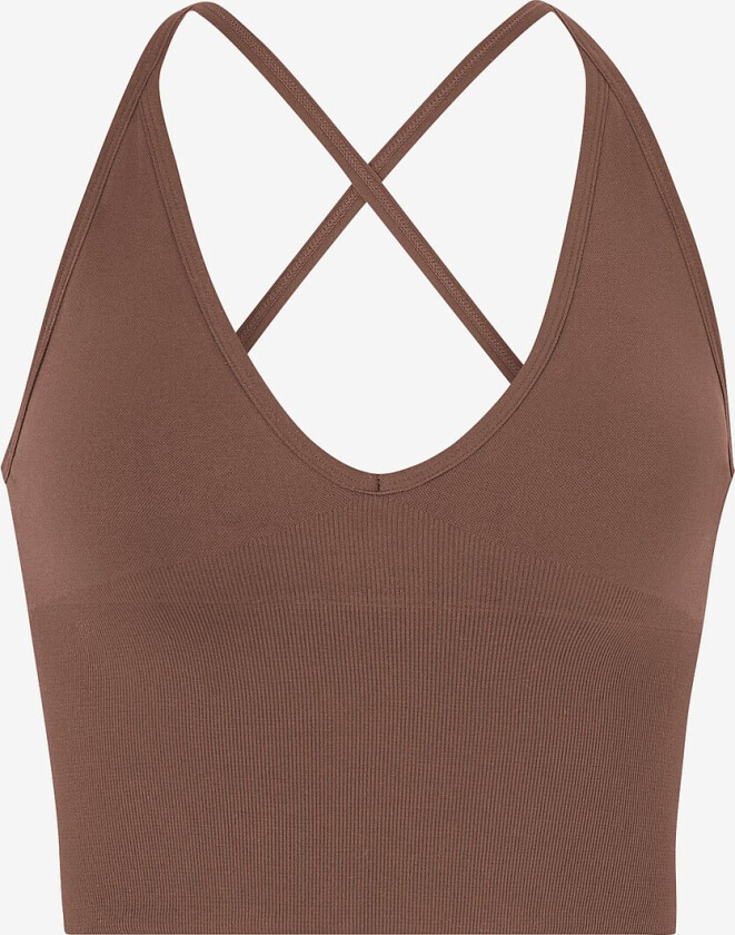 Bh-topp Shape Seamless Cross Back Bralette - Brun