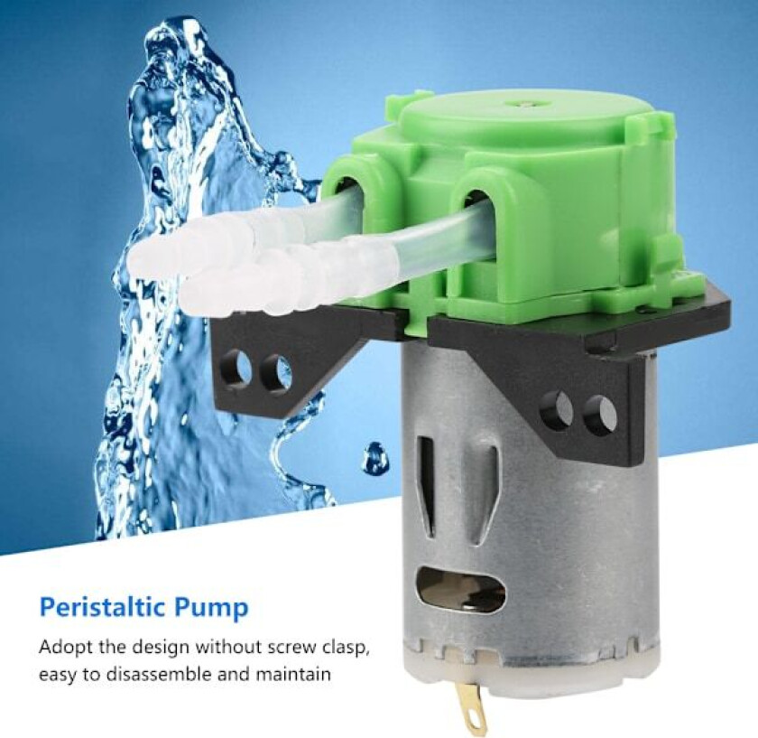 Doseringspumpe DIY Peristaltisk slangehode for akvarium lab kjemisk analyse (grønn 12v 3*5 )