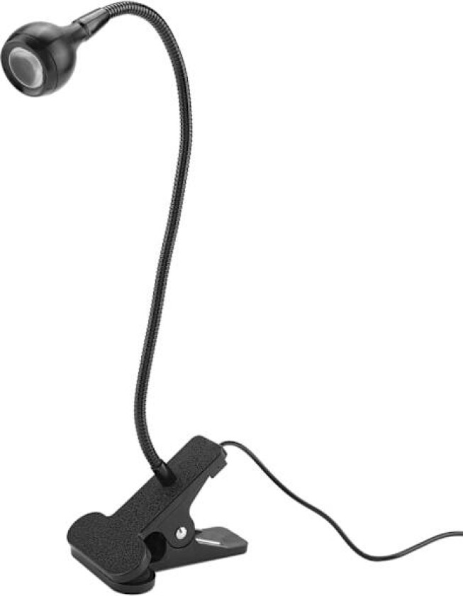 USB LED Bordlampe Mini Skrivebordslampe Nattlampe med Klemme for Hjemmestudie Lesing Svart Varm