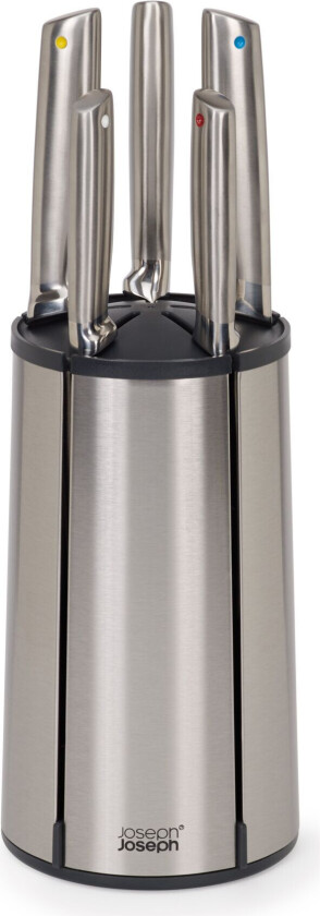 Elevate Knivsett i stål – 5 deler med roterende knivblokk – Sort