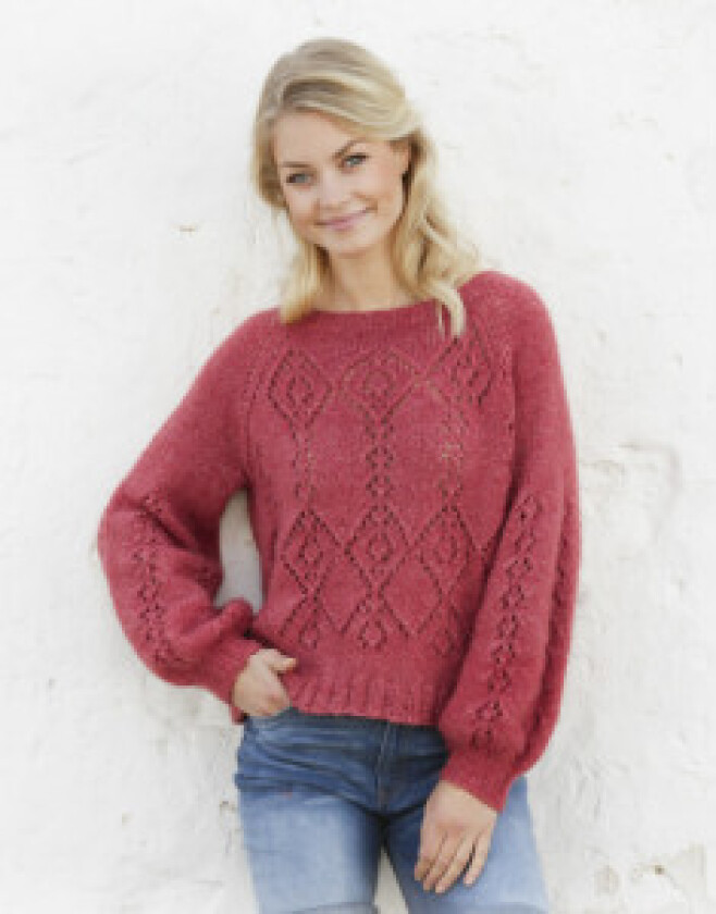 Â Berry Diamond by DROPS Design - Genser Strikkeoppskrift str. S - XXXL - XXX-Large
