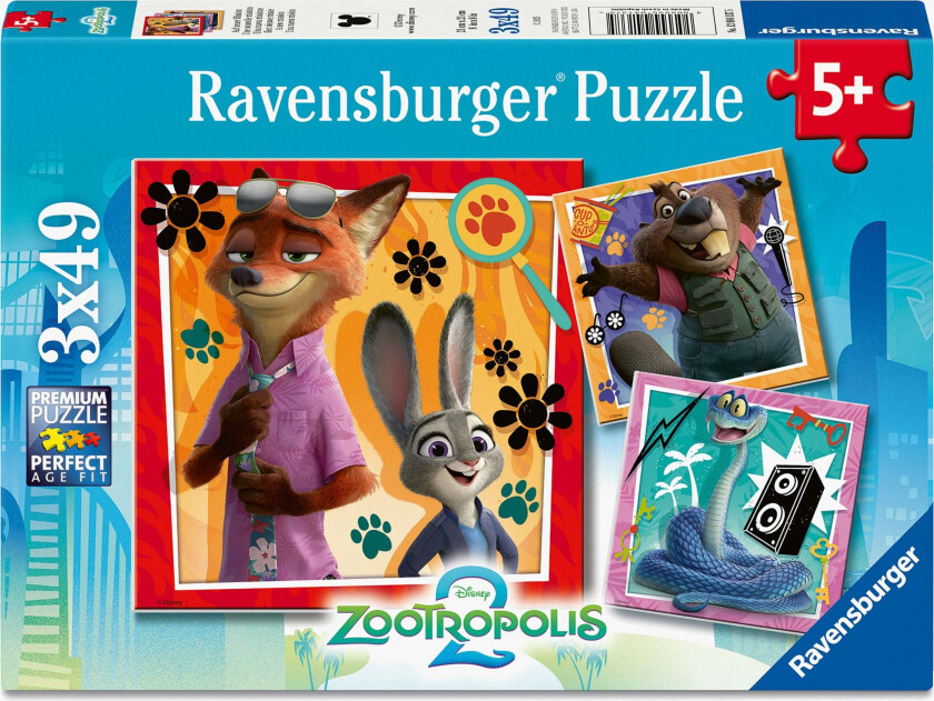 Zootopia 2 Puslespill 3-in-1 - Barnepuslespill