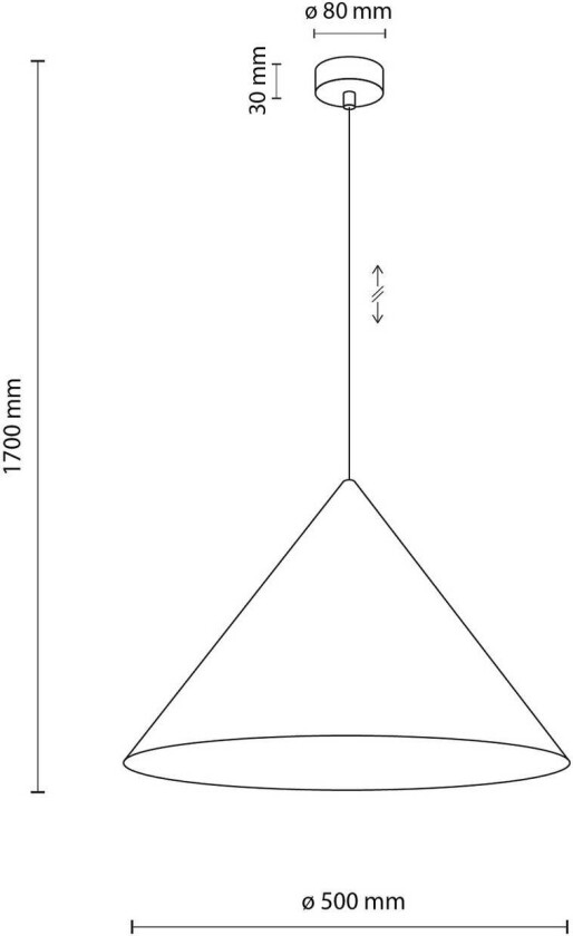 Hengelampe Cono, 1 lyskilde, Ø 50 cm, hvit, E27