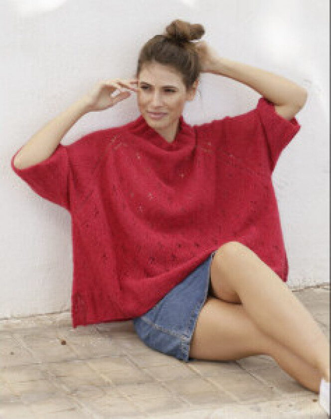 Â Strawberry Swing by DROPS Design - Genser Strikkeoppskrift str. S - X - XXX-Large