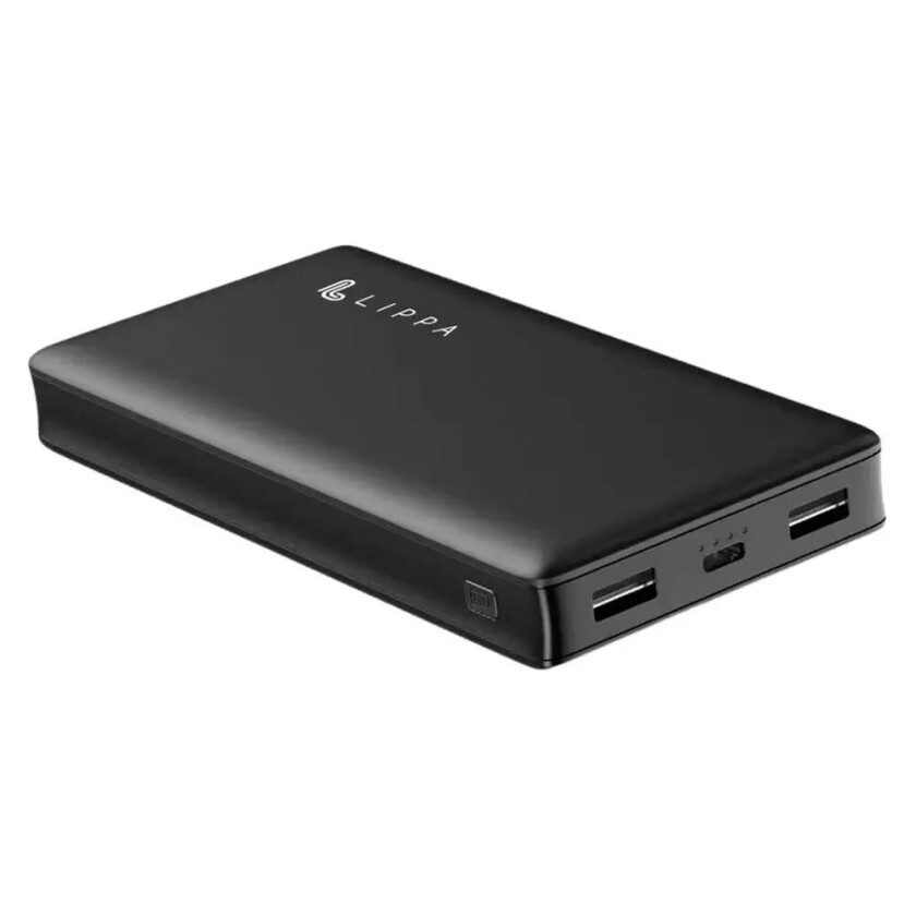 18W Powerbank med 2 x USB-A og 1 x USB-C - 20 000 mAh - Svart