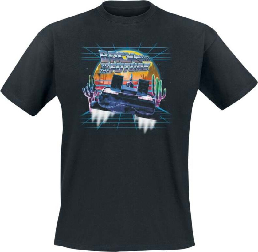 T-skjorte - Retro Neon Desert - S til 5XL - Herrer - svart