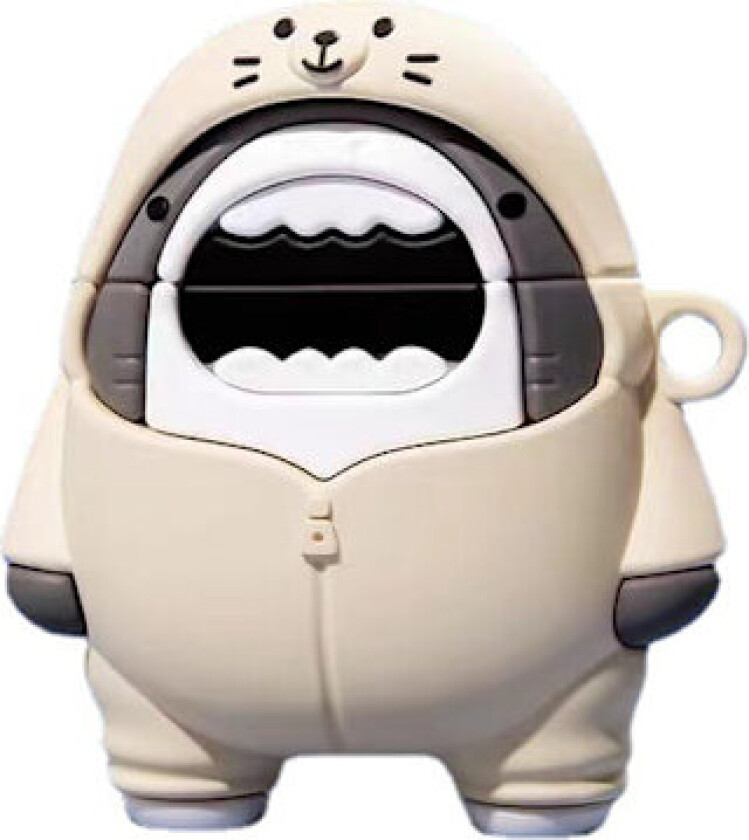 3D tegneserie dyr hai silikon deksel for AirPods 1/2 støtsikker