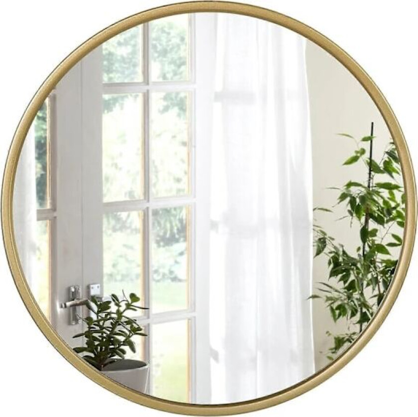 40 cm rundt veggspeil, rundt metallspeil, speil, moderne sminkespeil, hengende speil Gull