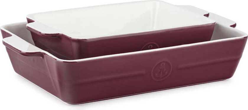 Porsgrund Porselen Ildfast Form Sett 32,5x20,5 / 25,5x15cm Rosso 2pk