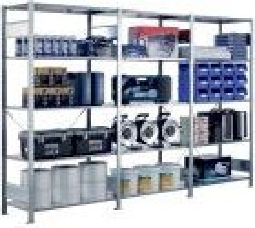 Schulte Lagertechnik Startsektion Boltless lagerreol, rygkryds 2500x1000x300 150 kg/hylde