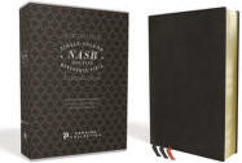 NASB, Single-Column Reference Bible, Wide Margin, Premium Goatskin Leather, Black, Premier Collection, Black Letter, 1995 Text, Art Gilded Edges