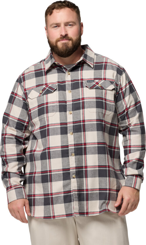Men's Flare Gun Stretch Flannel Dark Stone Trails Edge Plaid