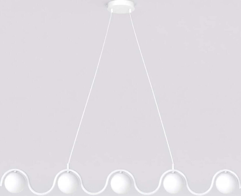 Sinus takpendel 5-lys - Hvit