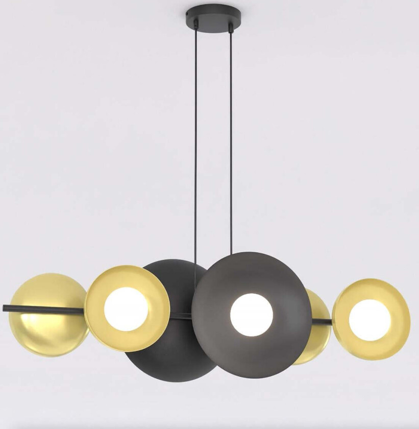 Volum takpendel 6-lys - Svart / Gullfarget
