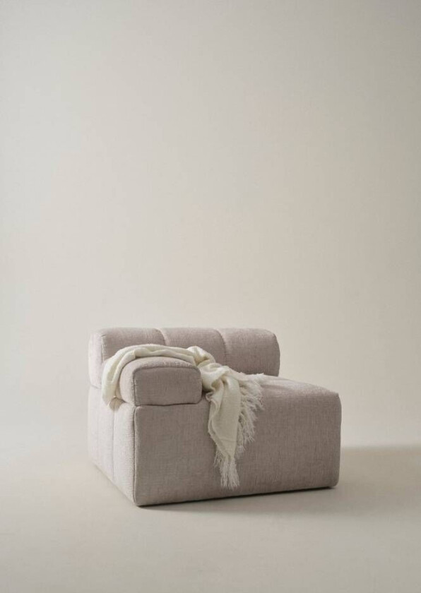 sofamodul venstre Eliseouter: champagne color leather /inside: offwhite color velvet