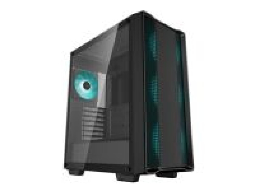DeepCool CC560 V2 - Mid tower - ATX - sidepanel med vindu (herdet glass) - ingen strømforsyning (ATX / PS/2) - svart - USB/lyd
