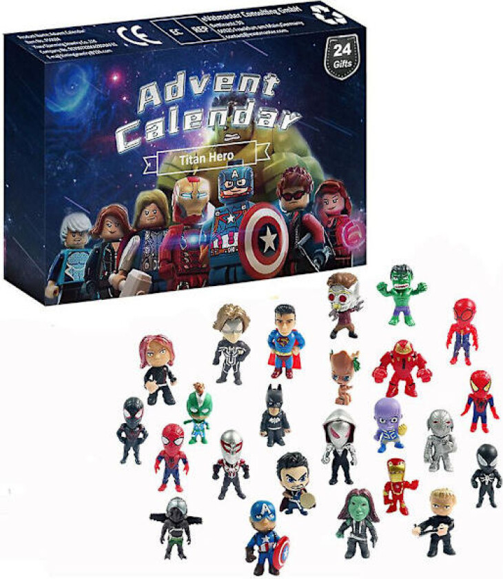 Jul 24-dagers adventskalender Nedtelling Avengers Toy Blind Box Superhelt Barn Julegave uu