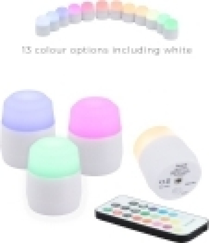 ® 4 stk. Ekstra AMSTERDAM LED Fyrfadslys, ekskl. ladestation, 12 farver + hvidt dæmpbart lys