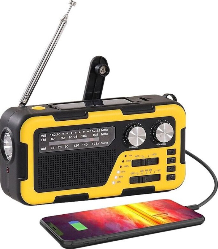 Crank Radio HandVevsraido Solar Cell Emergency Radio Card Reader SOS AM/FM 2000mAh