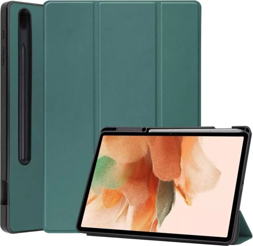 Samsung Galaxy Tab S7 FE Tri-fold Flip Deksel med Tri-Fold - Grønn