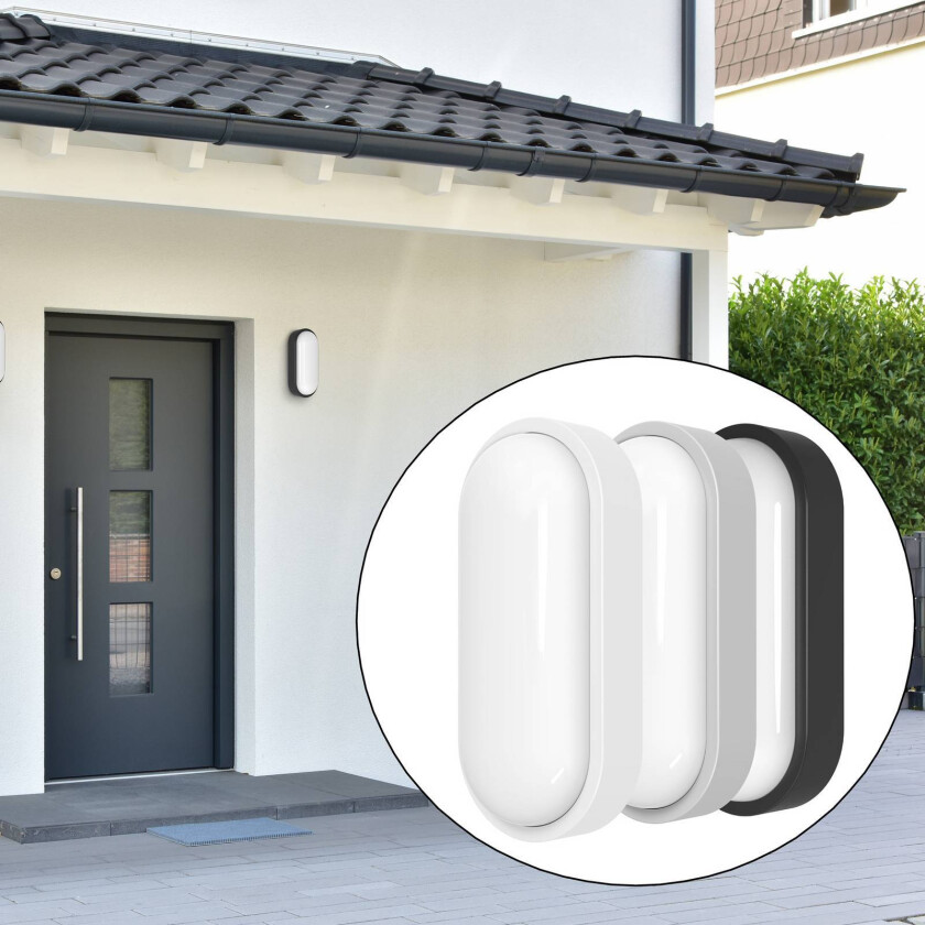 MEGATRON utendørs LED-vegglampe Zella Neo XL Sensor, grå, IP54