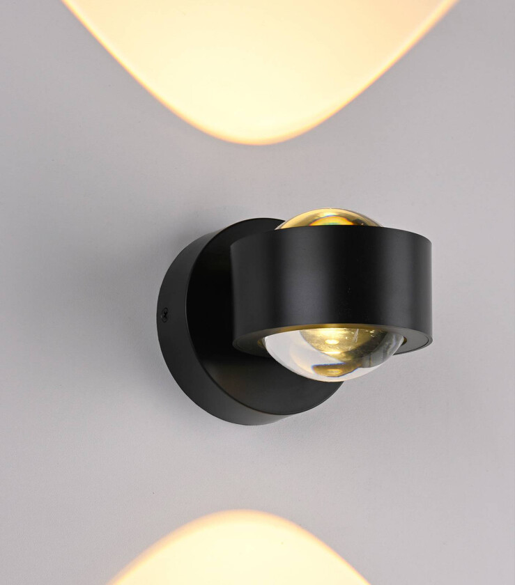 LED-vegglampe Chia, svart, 3000 K, opp/ned