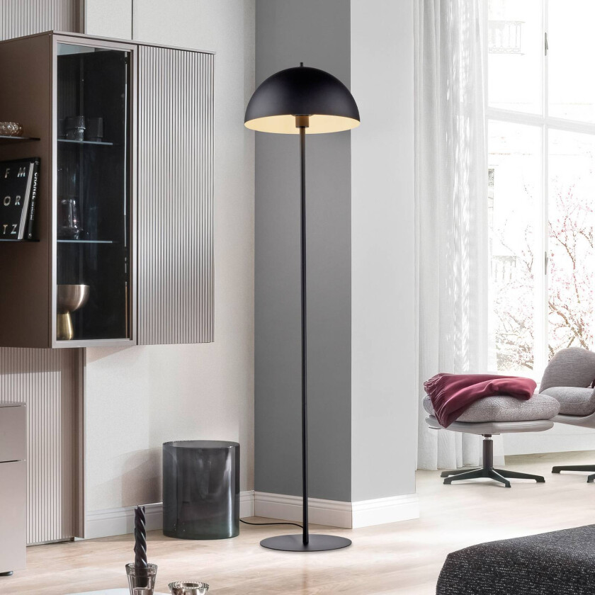 Gulvlampe Ali, svart, jern, E27