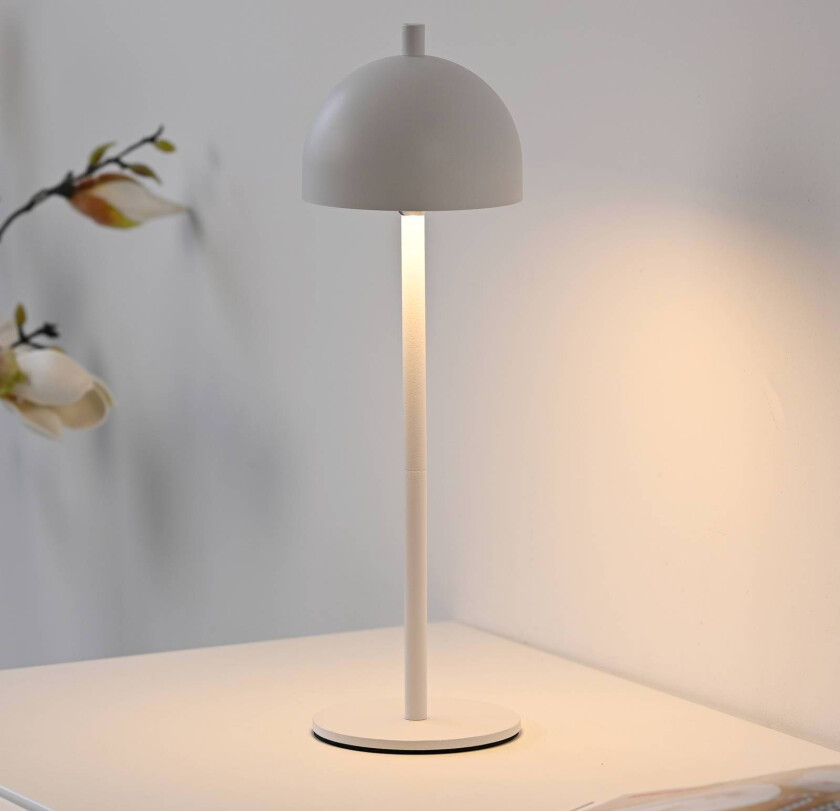 LED-batteridrevet bordlampe Bellies, hvit, IP54