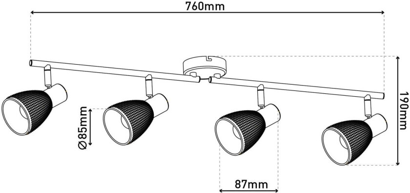 Taklampe Lindita, 4 lyskilder, glass, røykgrå, E14
