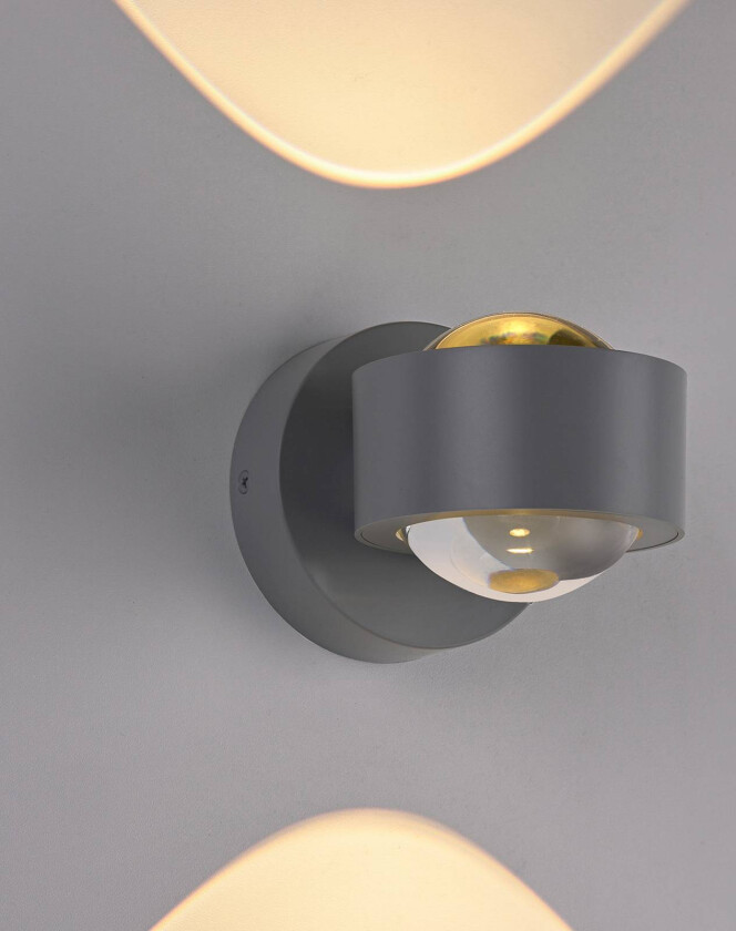 LED-vegglampe Chia, sølv, 3000 K, opp/ned